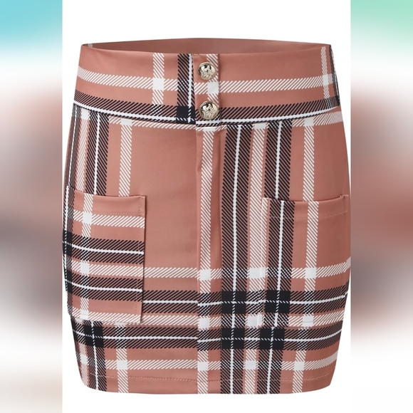 NWT WINTER STREET FASHION BUSINESS CHIC PLAID TWO PIECE SKIRT SET S:SMALL-LARGE - Picture 4 of 9